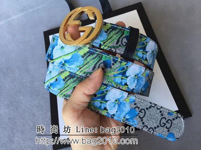 古馳CUCCI 高級人造革印花面料 款式新穎別致 高端大氣 奢華時尚女士皮帶 GHG1263
